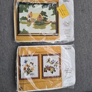 The Creative Circle #0540 & 1612 Birds Floral Cottagecore  Embroidery Sealed